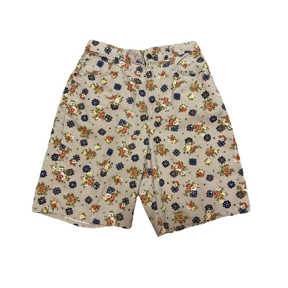 Vtg 90s Hunt Club‎ High Waisted Floral Shorts Mom Cottage Boho Size 10